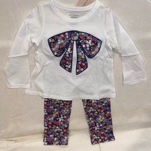 Floral Bow T-Shirt and Matching Leggings Outfit